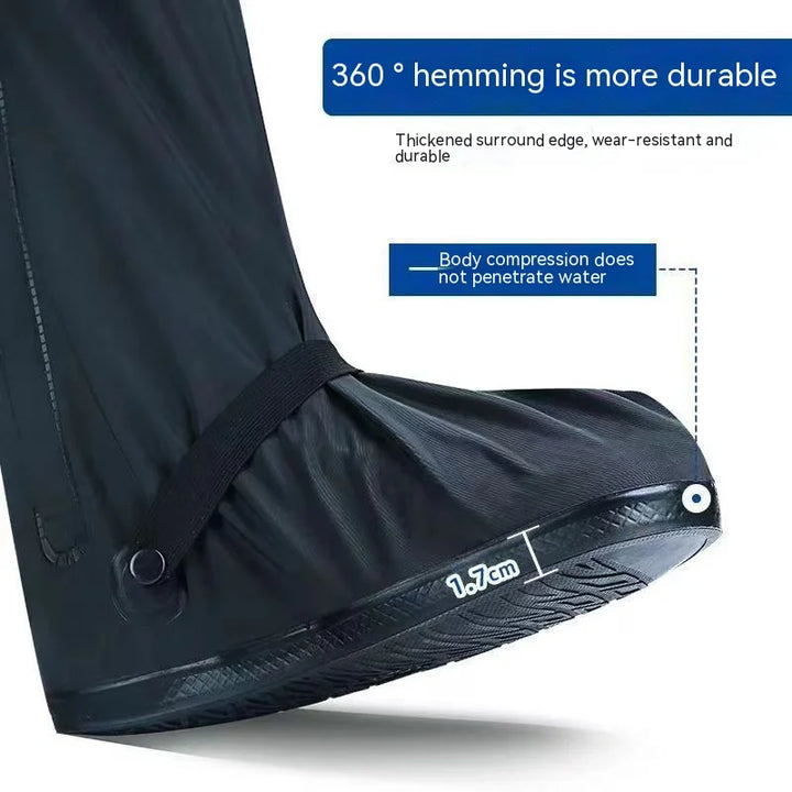 Black Waterproof High Top Rain Boot Covers Five4You