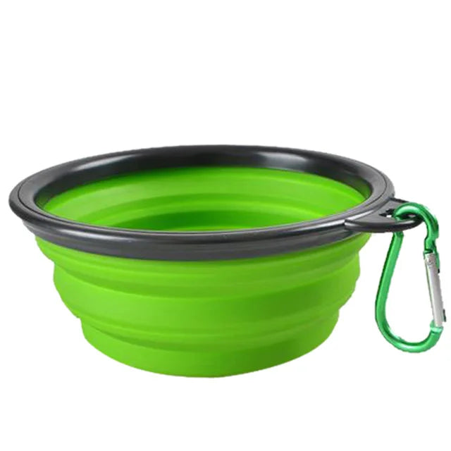 Collapsible Silicone Dog Bowl with Carabiner Five4You