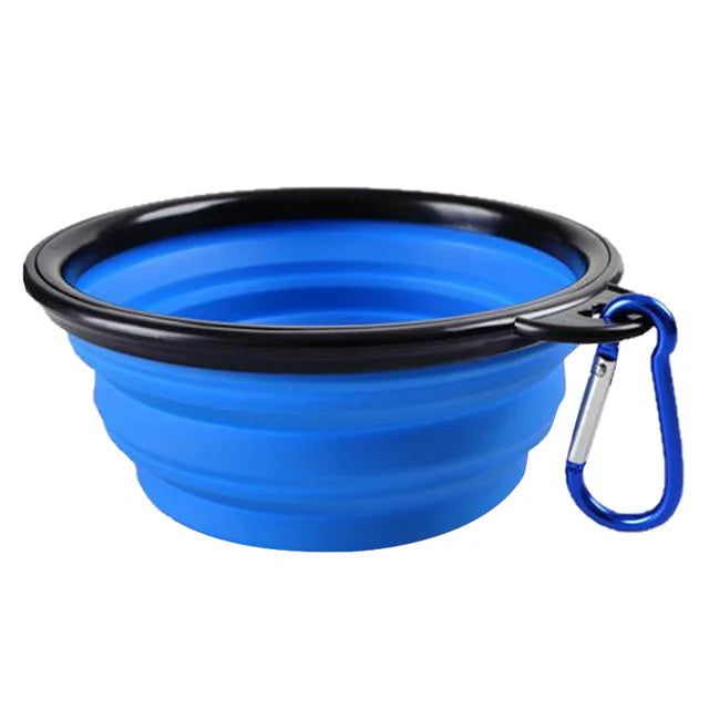 Collapsible Silicone Dog Bowl with Carabiner Five4You