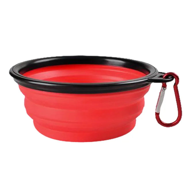 Collapsible Silicone Dog Bowl with Carabiner Five4You