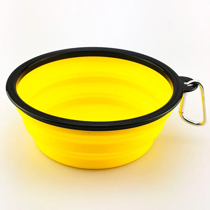 Collapsible Silicone Dog Bowl with Carabiner Five4You