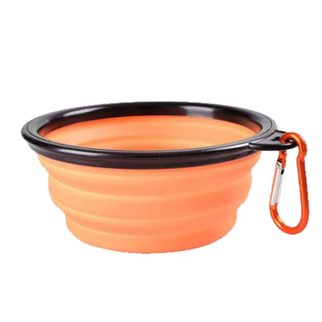 Collapsible Silicone Dog Bowl with Carabiner Five4You