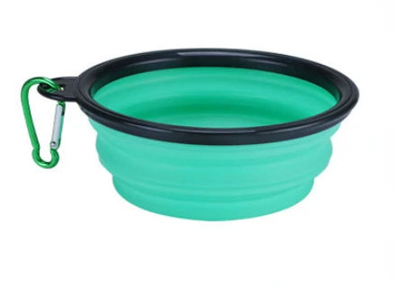 Collapsible Silicone Dog Bowl with Carabiner Five4You