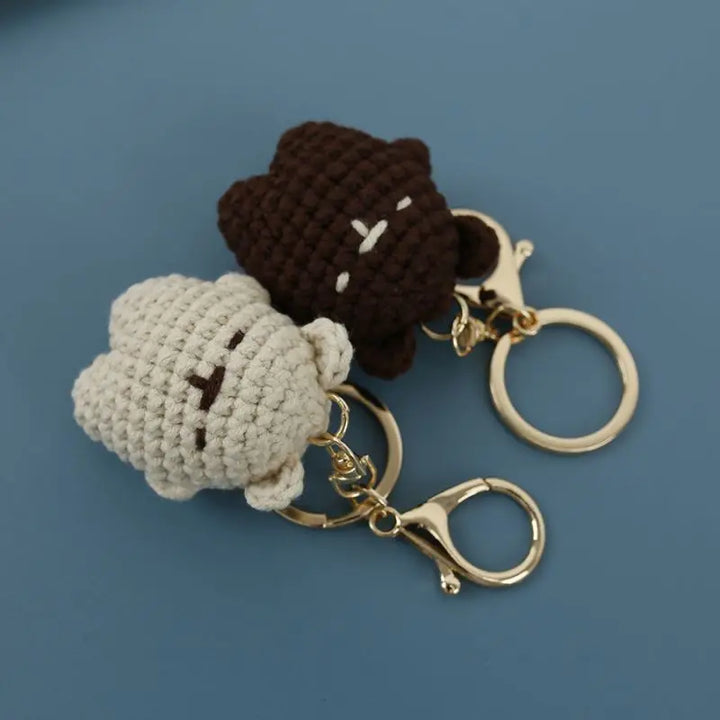 Cute Bear Couple Keychains: Kawaii Crochet Doll Keyrings for Bags & Keys, Bag Accessory, bag keychains, Bear Couple, Bear Keychains, Couple Gift, couple keychains, crochet dolls, crochet keyr