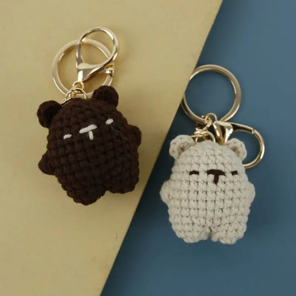 Cute Bear Couple Keychains: Kawaii Crochet Doll Keyrings for Bags & Keys, Bag Accessory, bag keychains, Bear Couple, Bear Keychains, Couple Gift, couple keychains, crochet dolls, crochet keyr