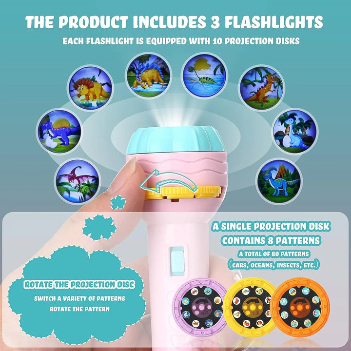 Interactive Flashlight Projector Toy for Kids Five4You