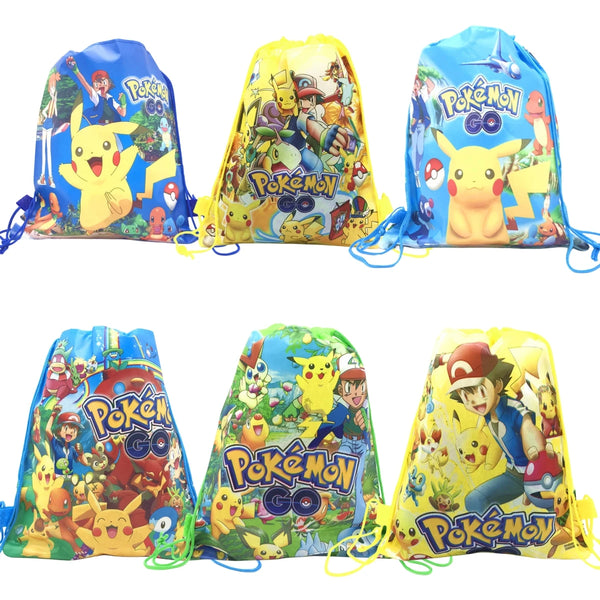 Pikachu Drawstring Backpack: Birthday Party Supplies, birthday backpack, birthday party supplies, drawstring backpack, drawstring bag, Kids, party bag, party supplies, Pikachu drawstring, Pik